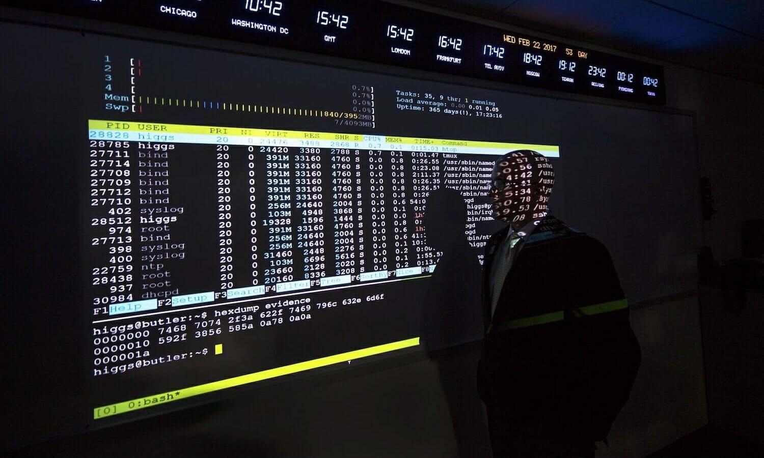 FBI’s cyber division personnel in front of a computer screen. (FBI)