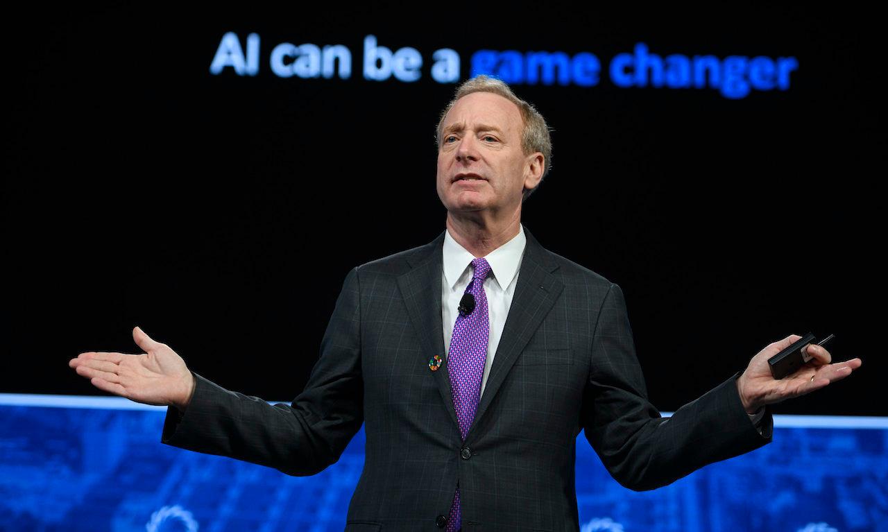 President of Microsoft Brad Smith speaks onstage during the 2018 Concordia Annual Summit &#8211; Day 1 at Grand Hyatt New York on September 24, 2018 in New York City. (Riccardo Savi/Getty Images for Concordia Summit)