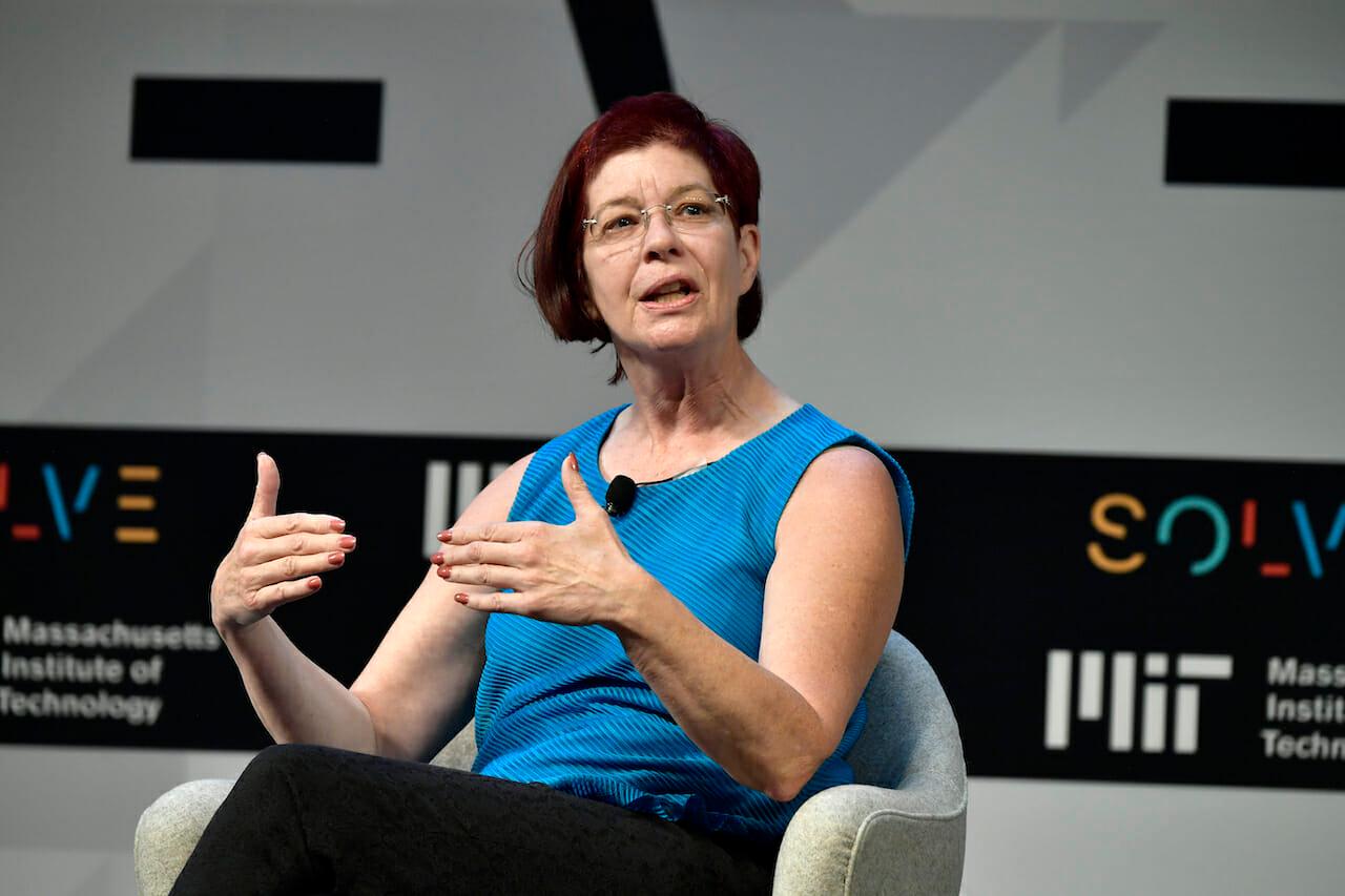 Mozilla Chairwoman Mitchell Baker speaks at Massachusetts Institute of Technology on May 16, 2018 in Cambridge, Massachusetts. (Photo by Paul Marotta/Getty Images for MIT Solve)