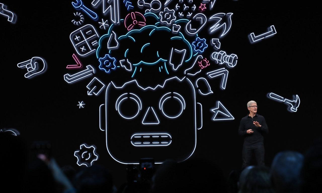 Apple CEO Tim Cook delivers the keynote address during the 2019 Apple Worldwide Developer Conference (WWDC) at the San Jose Convention Center on June 03, 2019 in San Jose, California. (Photo by Justin Sullivan/Getty Images)