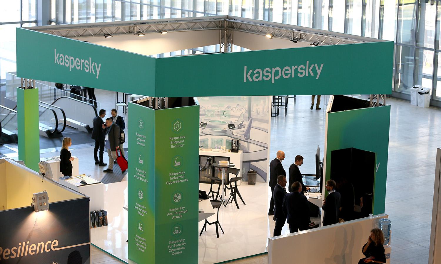 The Kaspersky booth is seen Sept. 24, 2019, during Cybertech Europe 2019 in Rome. (Photo by Ernesto S. Ruscio/Getty Images)