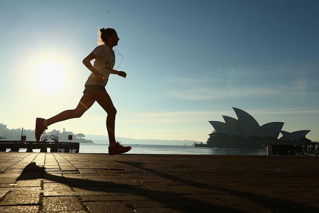 A competitor runs along the foreshore during the Sydney Harbour 10km at Sydney Harbour on July 14, 2013, in Sydney. More than 61 million records tied to health and fitness tracking device data were found exposed on an unsecured GetHealth database. (Photo by Mark Kolbe/Getty Images)