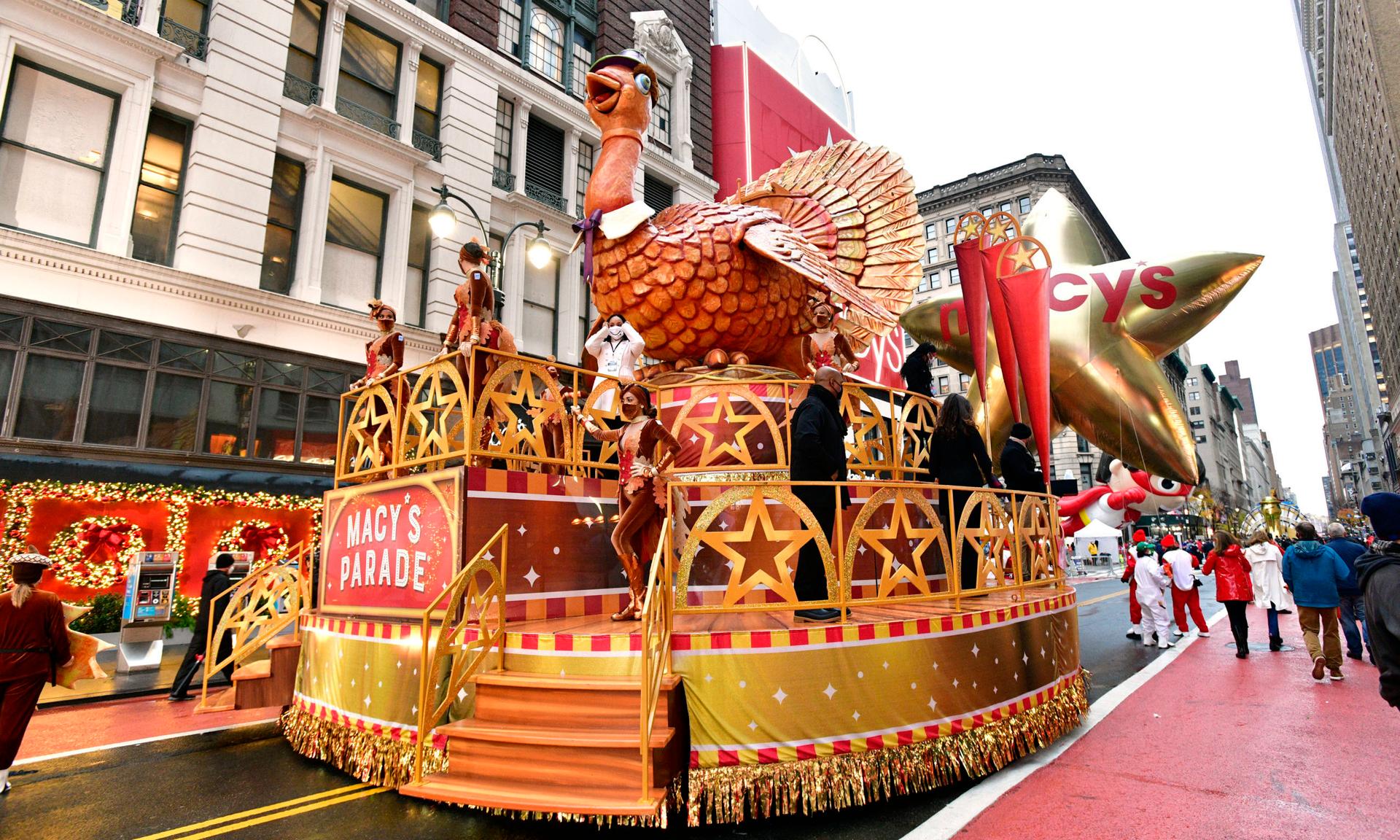 NEW YORK, NEW YORK &#8211; NOVEMBER 26: A view of the Tom the Turkey float at the 94th Annual Macy&#8217;s Thanksgiving Day Parade® on November 26, 2020 in New York City. The World-Famous Macy&#8217;s Thanksgiving Day Parade® kicks off the holiday season for millions of television viewers watching safely at home. (Photo by Eugene Gologursky/Getty I...