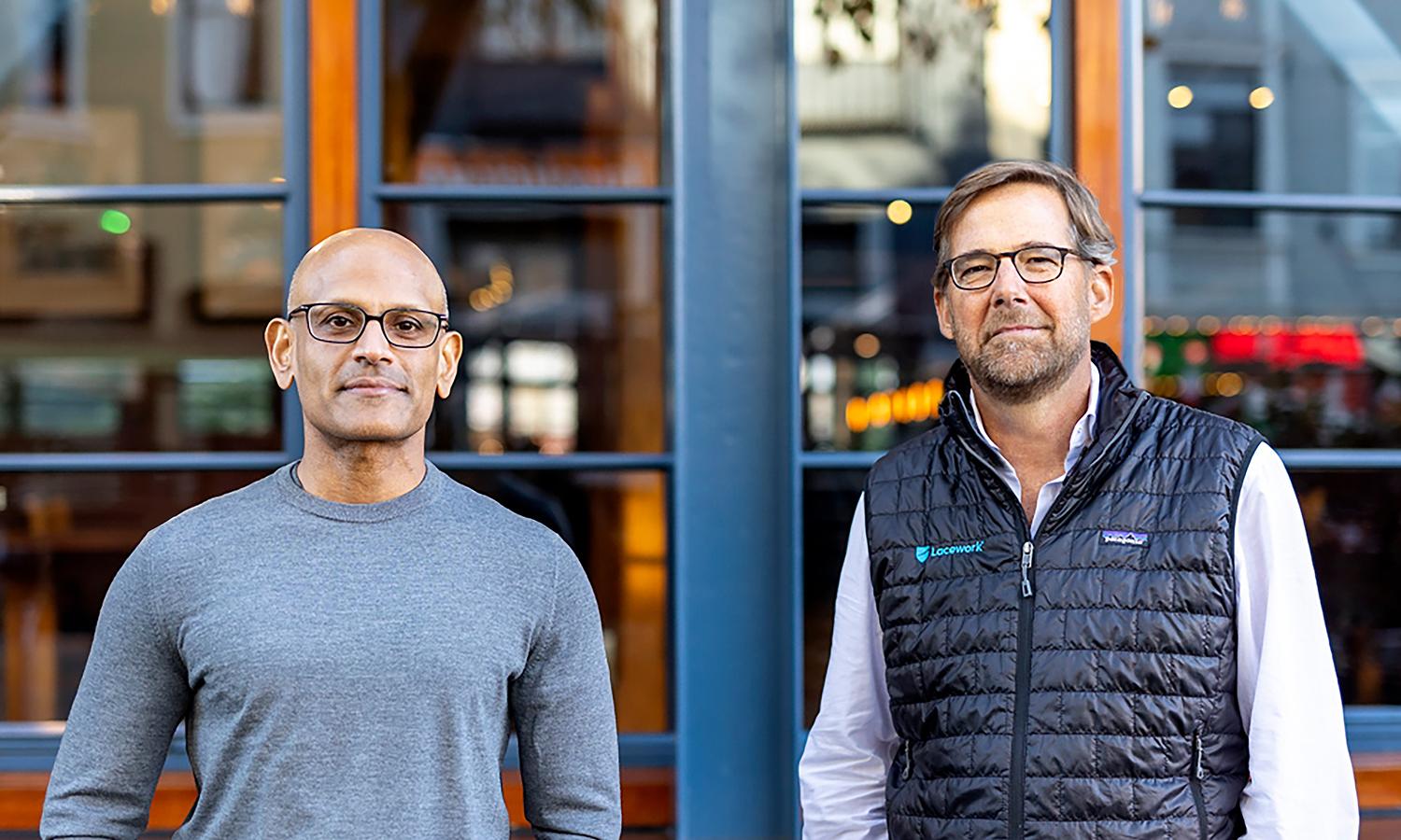 Lacework co-CEOs Jay Parikh, left, and David Hatfield. (Lacework)