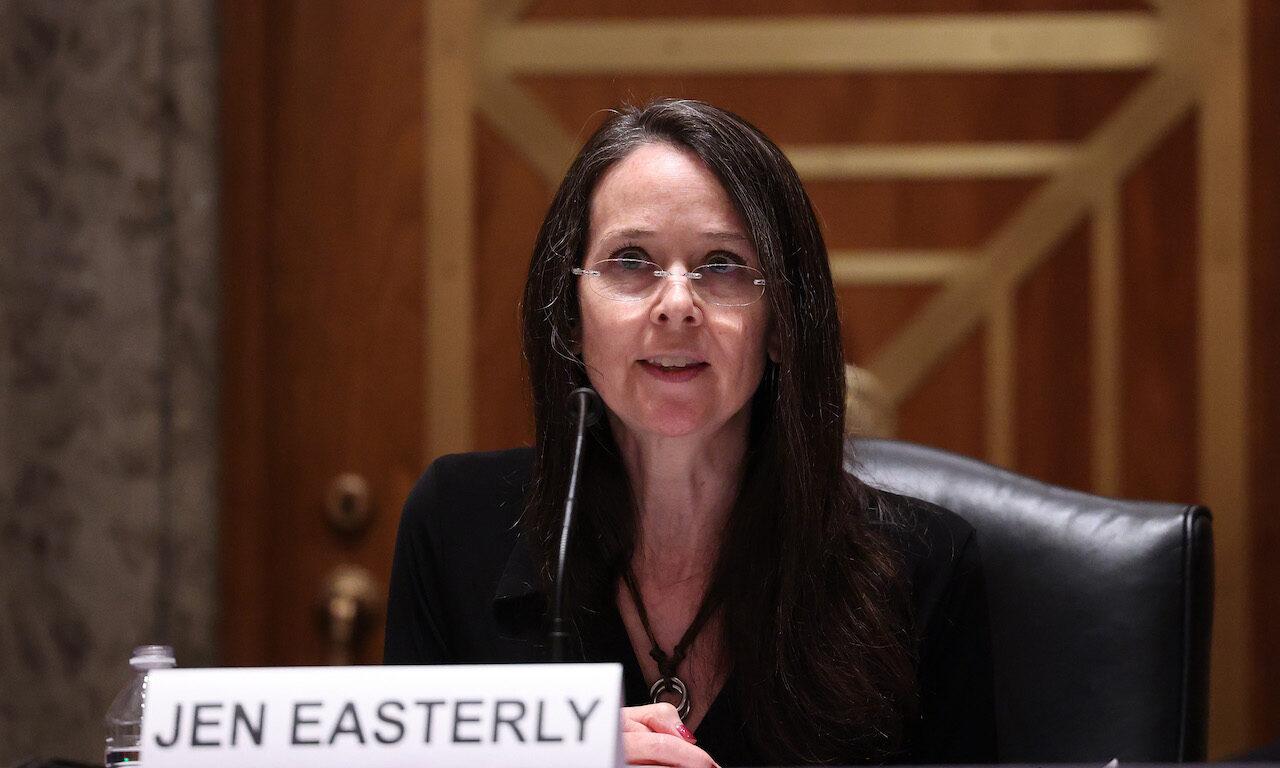 CISA Director Jen Easterly at her confirmation hearing in June. Today’s columnist, Ed Bellis of Kenna Security, says Director Easterly has set the tone for a proactive security approach based on a private-public partnership. (Photo by Kevin Dietsch/Getty Images)