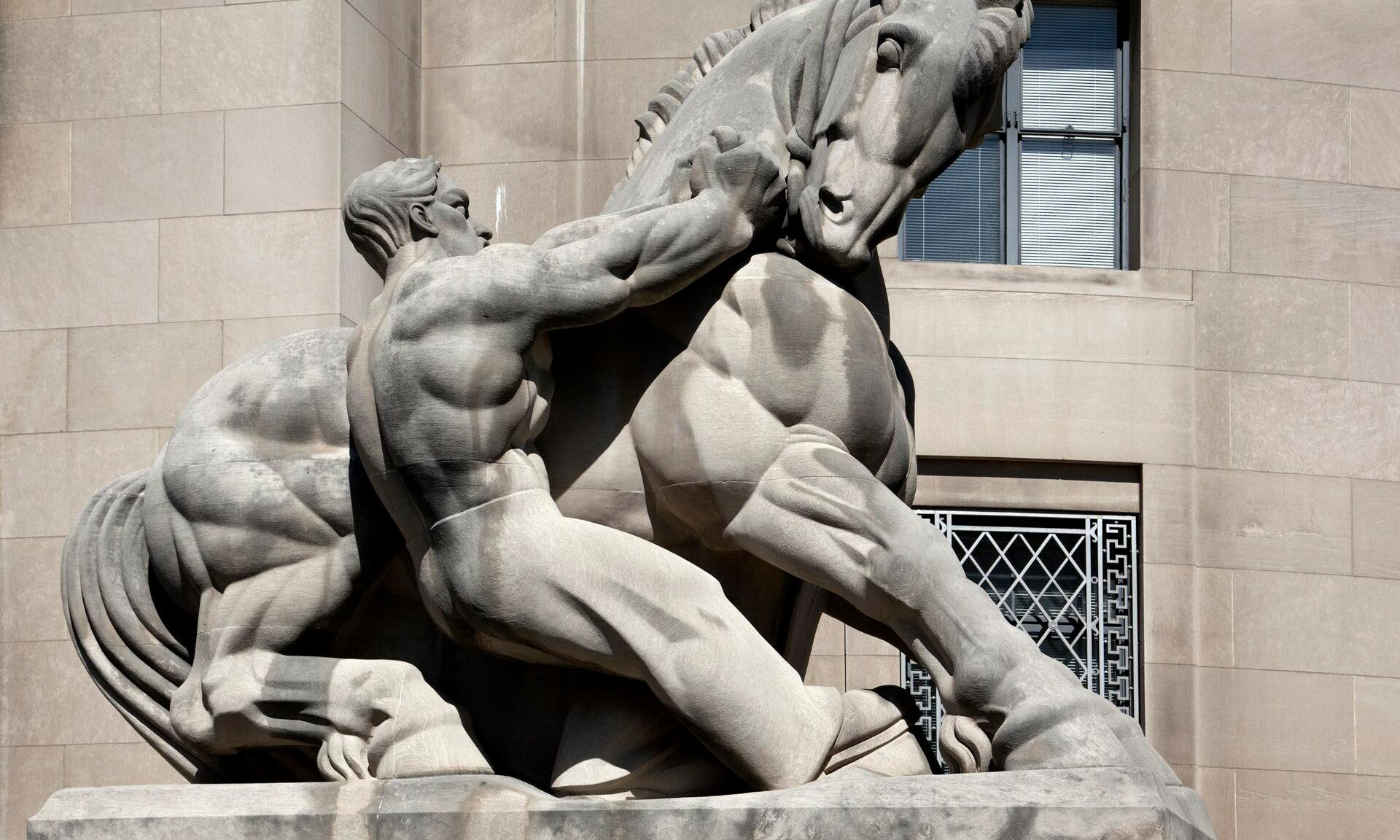 (&#8220;One is Man Controlling Trade,&#8221; 1942 statue by Michael Lantz, at Federal Trade Commission, 600 Pennsylvania Ave., NW Washington, D.C )
