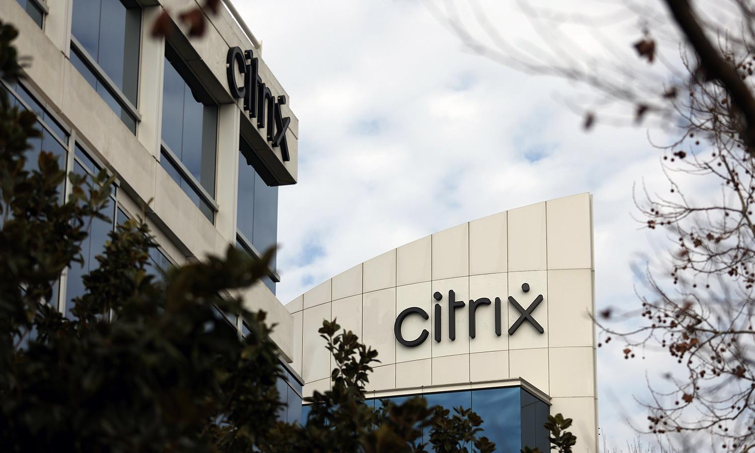 A sign is posted on the exterior of a Citrix office complex Jan. 31, 2022, in Santa Clara, Calif. A newly disclosed vulnerability in Citrix application delivery controllers and its Gateway remote access solution allows an unauthenticated attacker to execute arbitrary code, and follow up guidance from U.S. national security officials indicate that a...