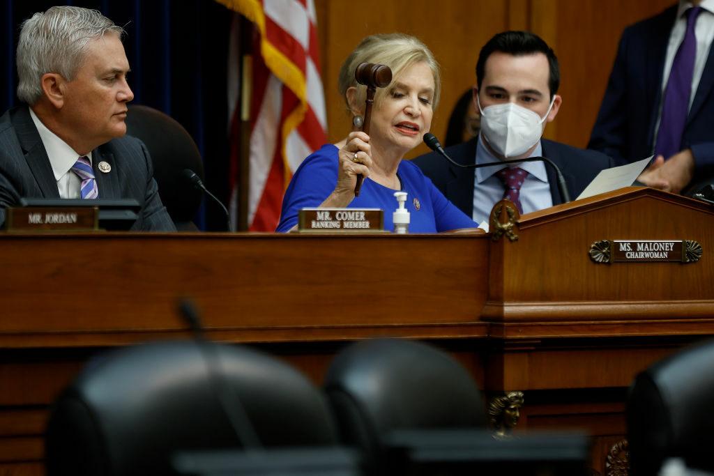 House Oversight and Government Reform Committee Chair Carolyn Maloney, D-N.Y., gavels during a hearing in the Rayburn House Office Building on Capitol Hill. The House passed the Quantum Computing Cybersecurity Preparedness Act on Tuesday. (Photo by Chip Somodevilla/Getty Images)