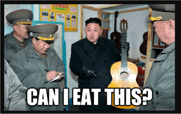 Meme of North Korean leader Kim Jong Un, one of the images embedded with the loader shellcode and Corelump. (Microsoft)