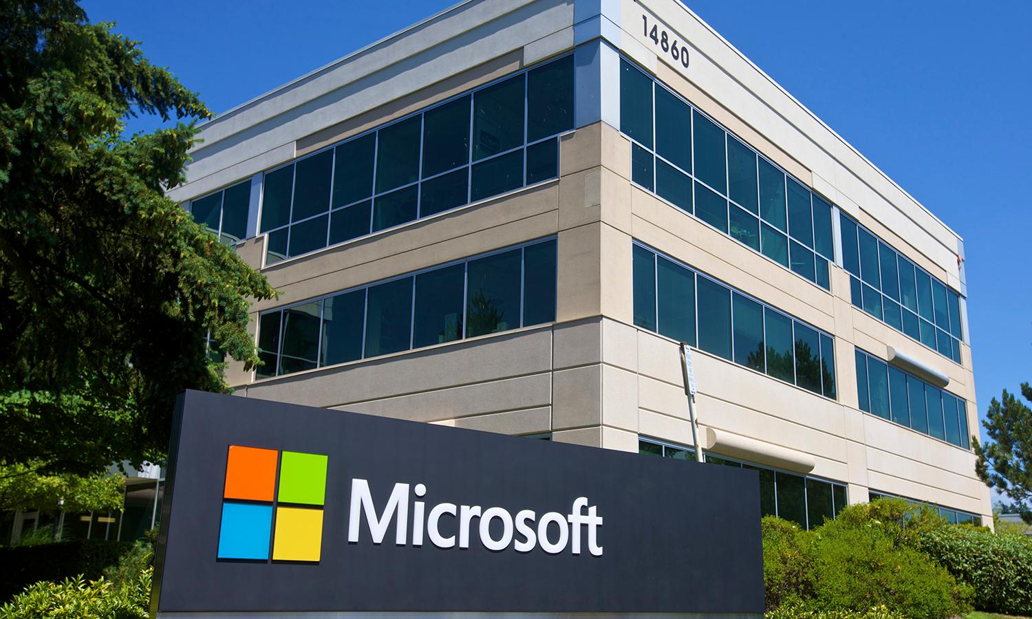 A building on the Microsoft headquarters campus is pictured July 17, 2014, in Redmond, Wash. (Stephen Brashear/Getty Images)