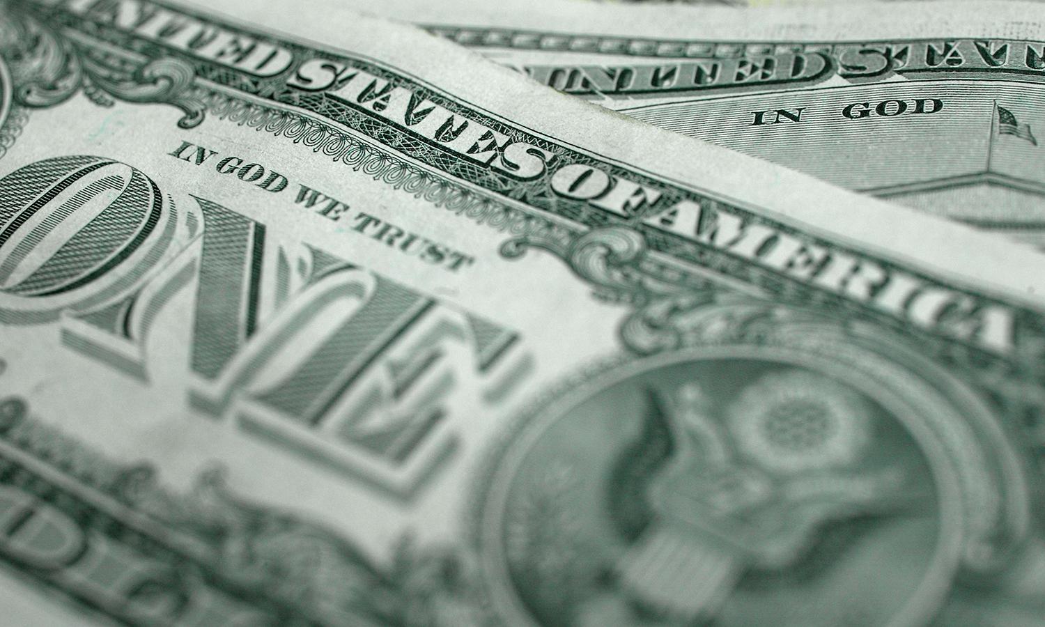 A close-up photo of U.S. dollars.
