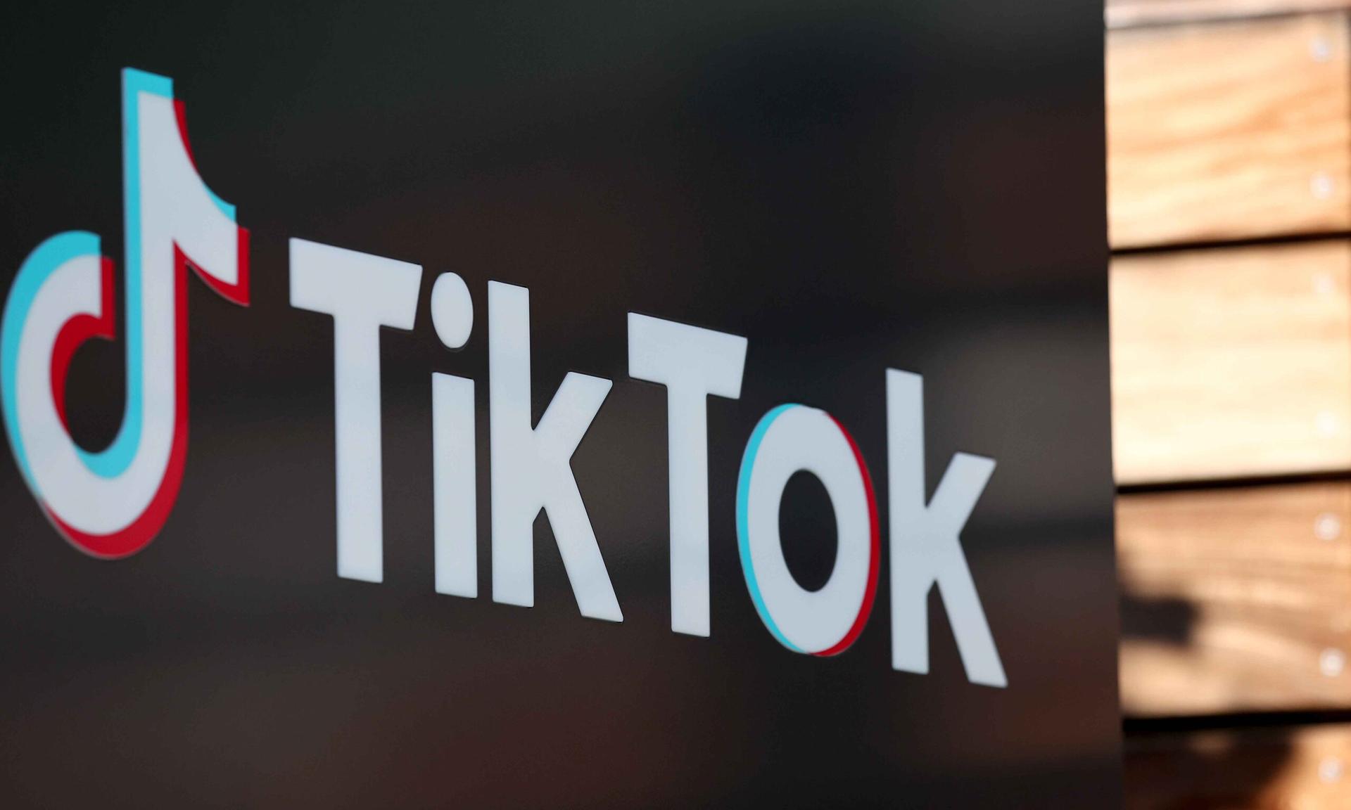 TikTok logo displayed on sign