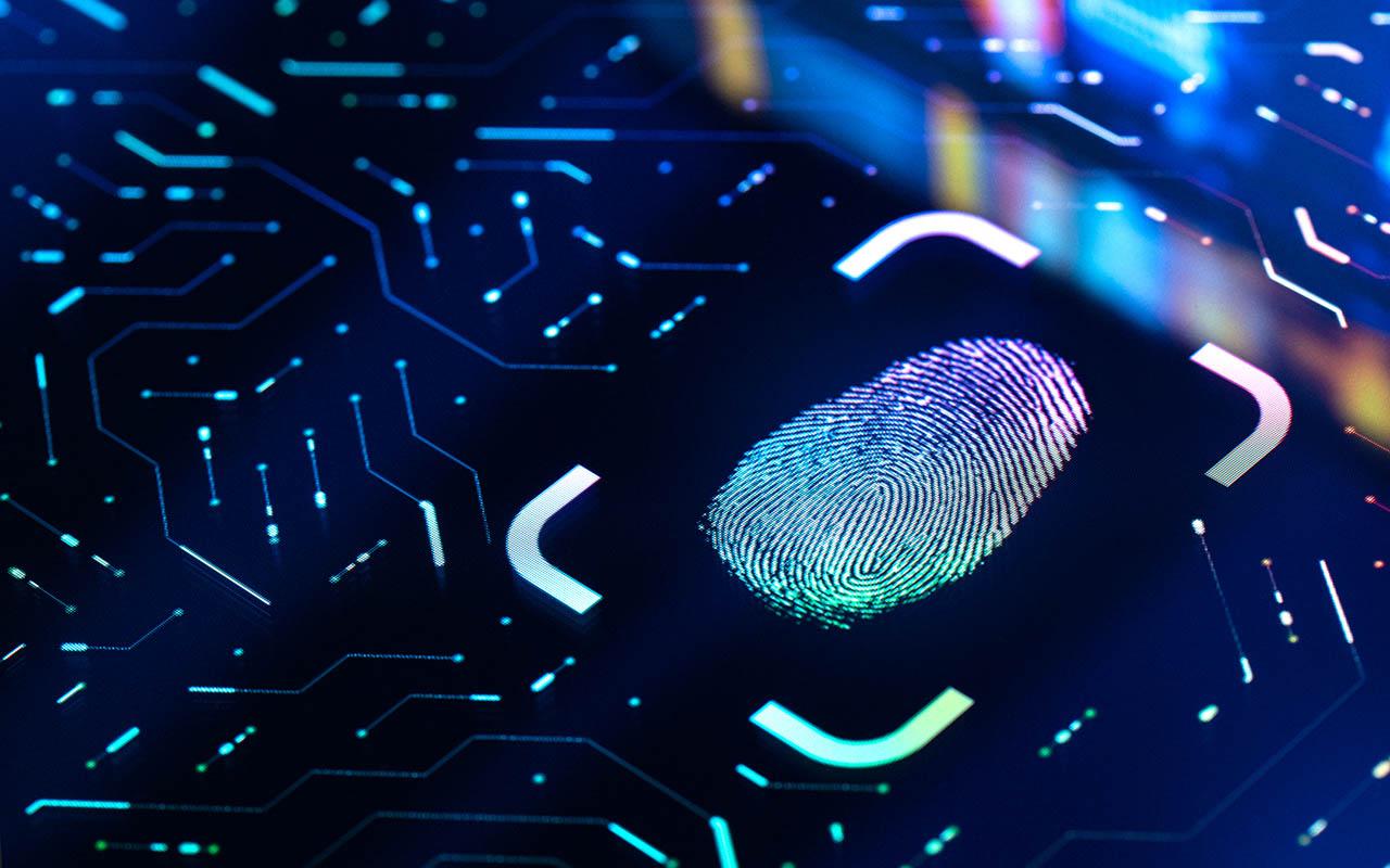 Fingerprint Biometric Authentication Button.