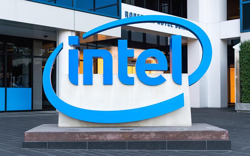 Intel corporate offices and trademark logo.